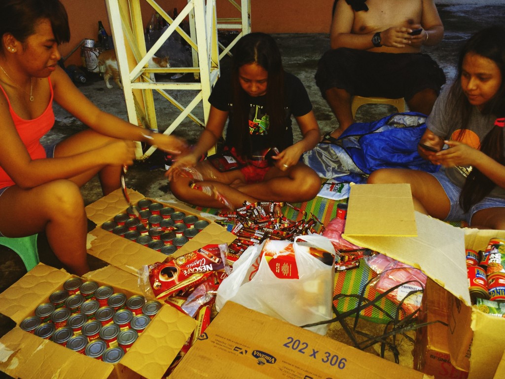 repacking goods for bohol relief drive.
