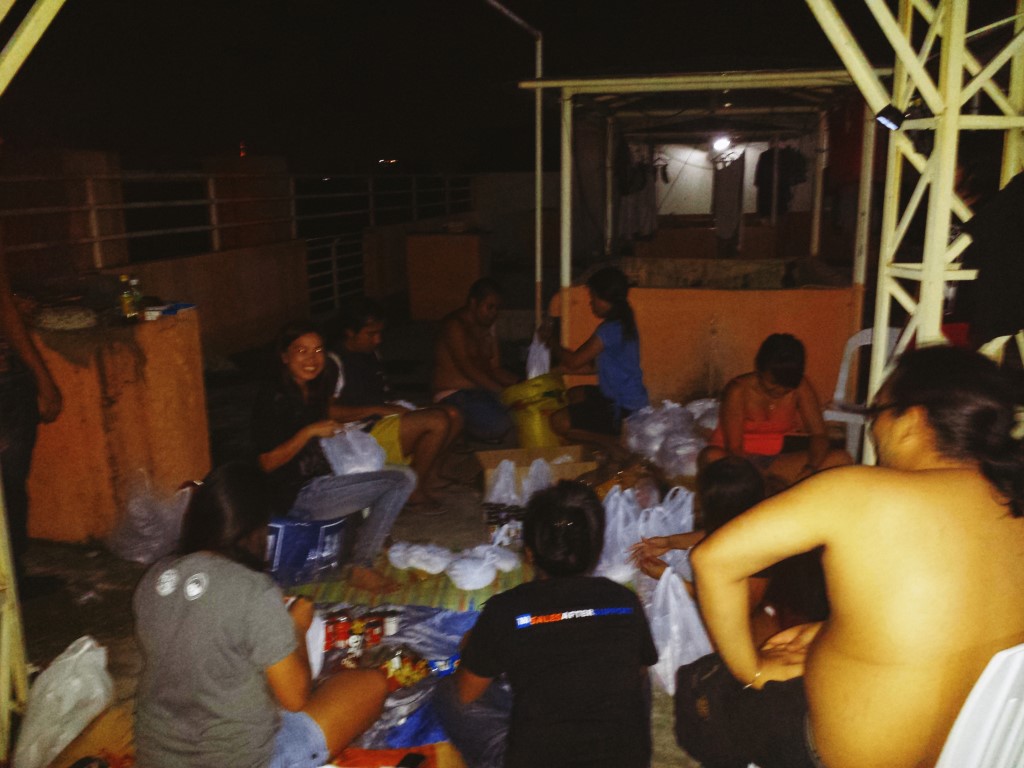 repacking the rice for bohol relief good.