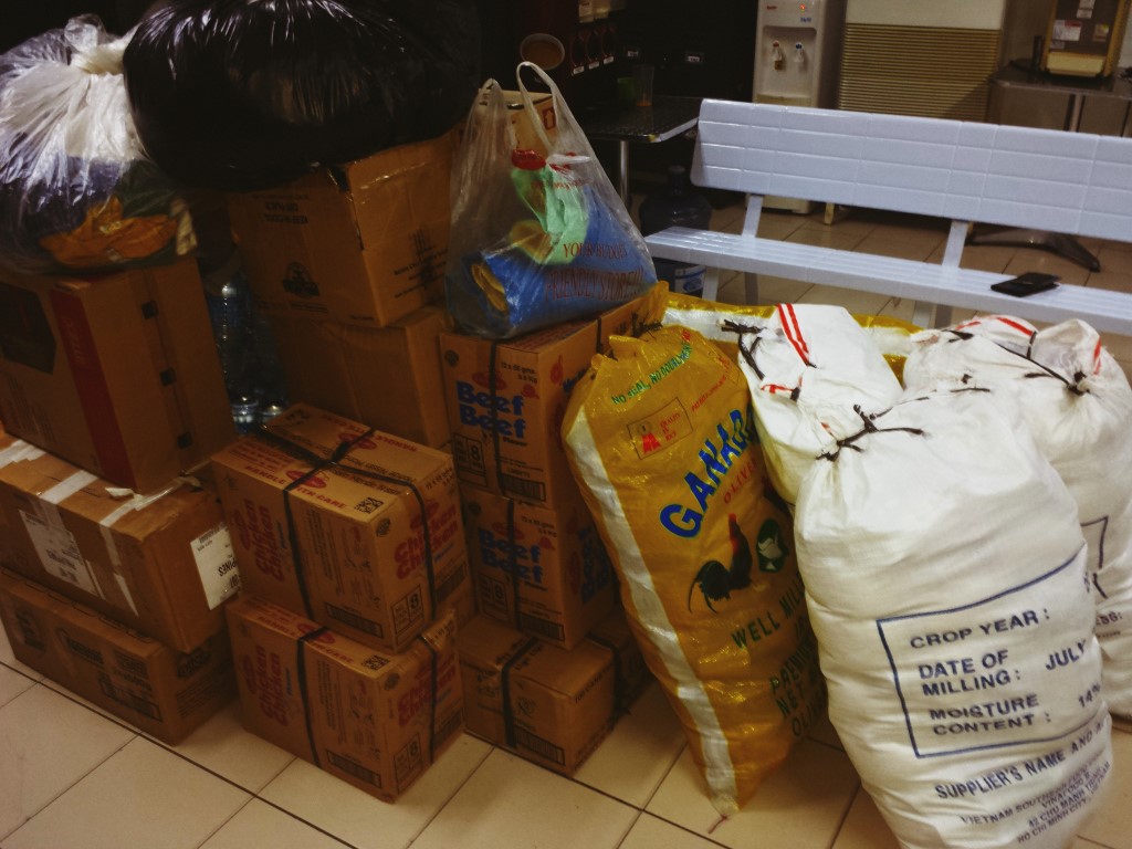 repacked goods for bohol earthquake relief drive.