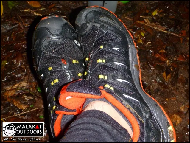 Salomon shoes taking break.