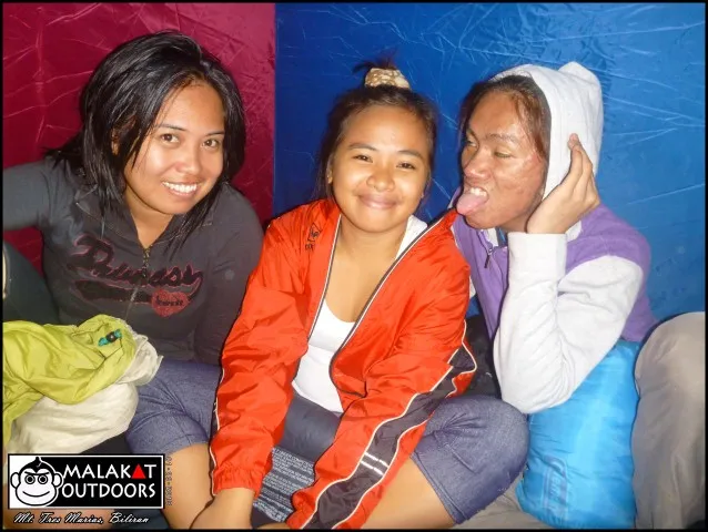 MALAKAT all cozy inside the tent.